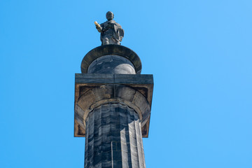 Fototapeta na wymiar Looking up at Column of Lord Wilbeforce anti slavery campaigner Hull Yorkshire