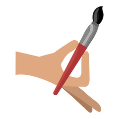 hand painting with brush