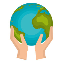 hands with world planet