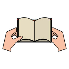 hands with text book