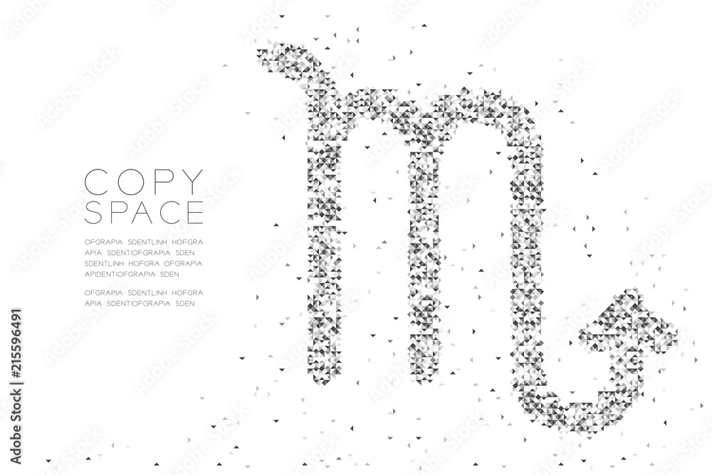 Aufkleber abstract geometric low polygon square box pixel and triangle pattern scorpio zodiac sign shape, star