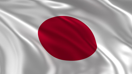 Waving Japan flag