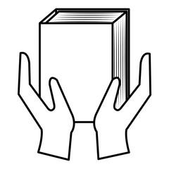 hands with text book