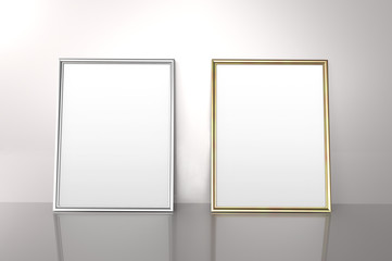 Golden and silver photo frames