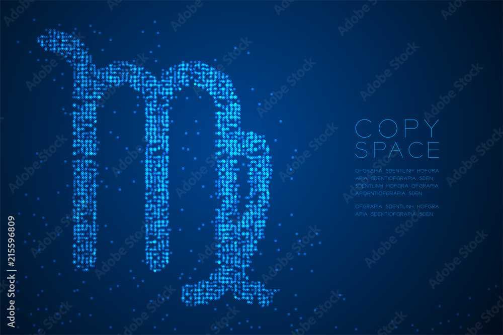 Poster abstract geometric bokeh circle dot pixel pattern virgo zodiac sign shape, star constellation concep