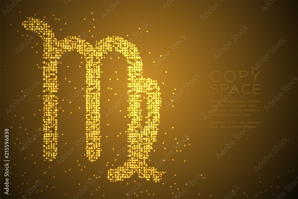 Poster abstract geometric bokeh circle dot pixel pattern virgo zodiac sign shape, star constellation concep