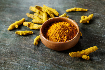 Turmeric powder in a bowl