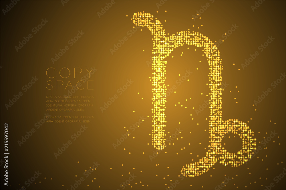Poster abstract geometric bokeh circle dot pixel pattern capricorn zodiac sign shape, star constellation co