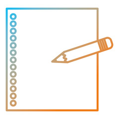 notebook paper sheet with pencil