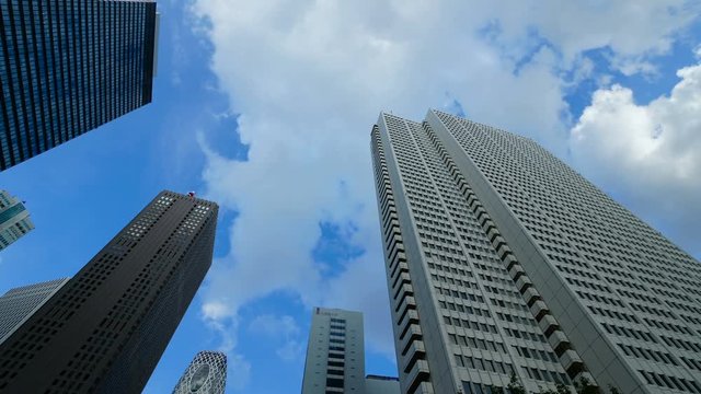 東京・高層ビル街・タイムラプス