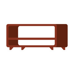 tv table wooden icon vector illustration design