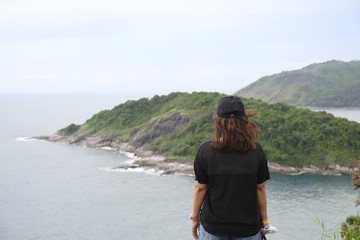 Traveler On Hilltop Phuket Panoramic View