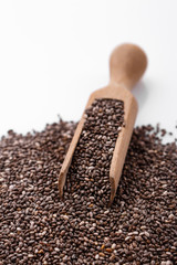 chia seeds on a white acrylic background