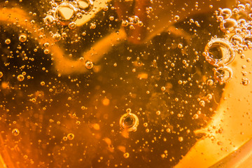 Texture of yellow jelly is macro