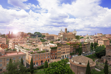 Fototapeta na wymiar Aerial panoramic view of Rome