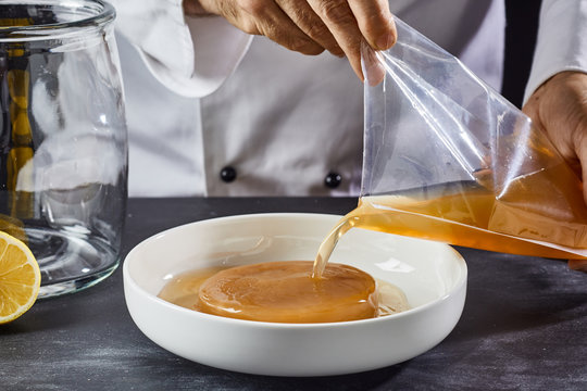 Man activating the mother, fungus or scoby