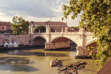 View of famous Sant Angelo Bridge