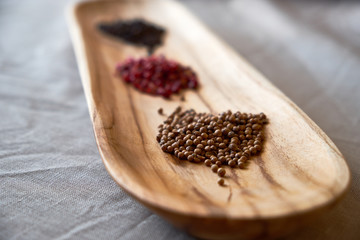A set of fragrant spices. A mixture of black and red pepper, coriander, paprika