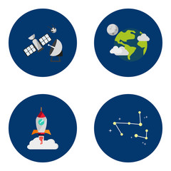 Space and Universe Flat Design