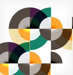 Obraz premium Minimal circle abstract background design, multicolored template for business or technology presentation or web brochure cover layout, wallpaper