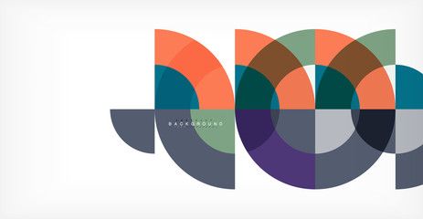Minimal circle abstract background design, multicolored template for business or technology presentation or web brochure cover layout, wallpaper