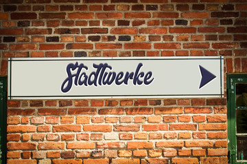 Fototapeta premium Schild 318 - Stadtwerke