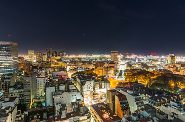 Fototapeta na wymiar Downtown central area of Buenos Aires, Argentina, cityscape panoramic photo at night