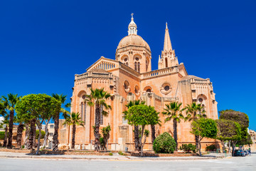 Fototapeta na wymiar Mgarr, Malta - Gothic church in Gozo Island