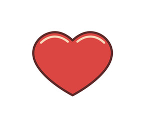 Red heart icon. Line colored vector illustration. Isolated on white background.