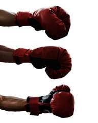 Set of boxing gloves isolated on white background