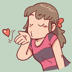 Girl blowing kiss
