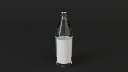 Mock up of water bottle with blank label