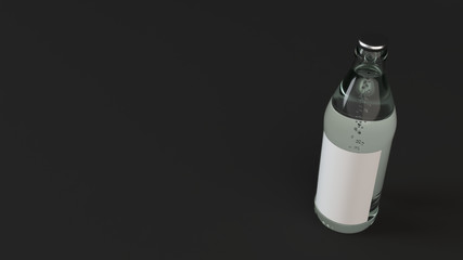 Mock up of water bottle with blank label