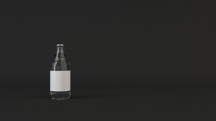 Mock up of water bottle with blank label