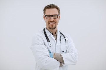 Portrait of medical specialist with stethoscope