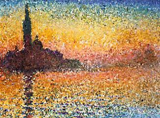 クロード モネ 夕暮れのサン・ジョルジョ・マッジョーレ ステンドグラスアート