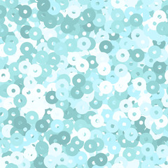 Glitter seamless texture. Admirable mint particles. Endless pattern made of sparkling sequins. Comel