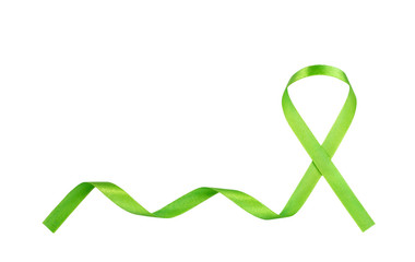 Green Cancer Awareness Symbolic Ribbon