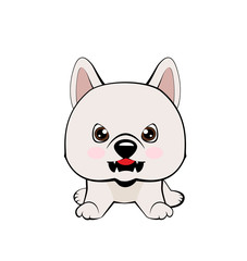Obraz premium Vector illustration of Angry puppy. Eskimo Dog or Spitz.