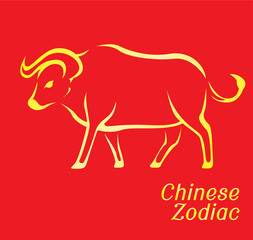 Chinese Zodiac Set Ox Vector Illustration