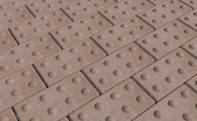 3D realistic render of brown lock paving texture.