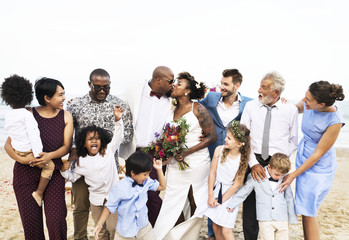 Fototapeta na wymiar African American couple wedding day
