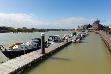 Littlehampton harbour West Sussex England UK River Arun with boats 