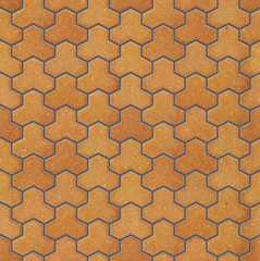 Trihex brown type brick pavers, seamless texture
