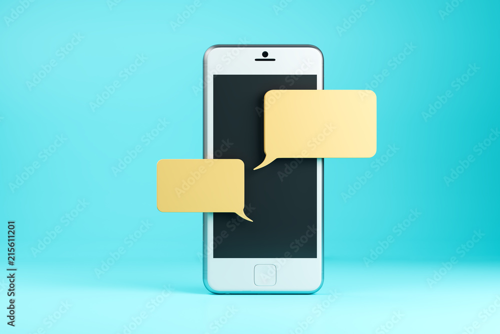 Wall mural cellphone with empty message
