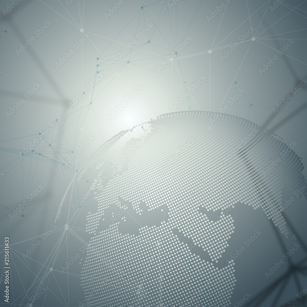Poster abstract futuristic network shapes. high tech hud background, connecting lines and dots, polygonal l