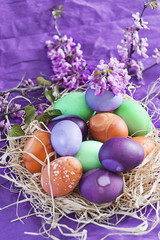 Colored easter eggs