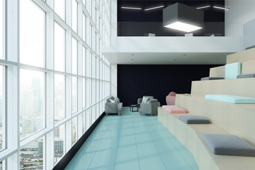 Fototapeta premium Creative interior with seats side