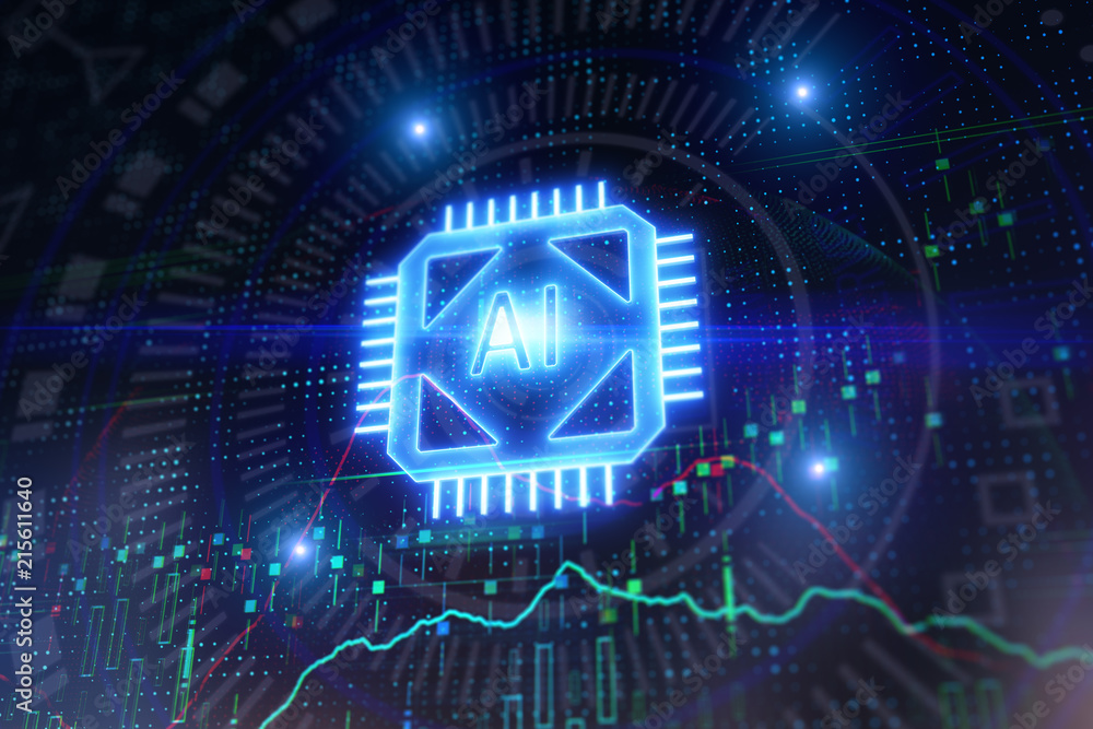 Poster artificial intelligence and technology concept
