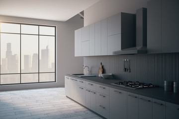 Modern loft kitchen interior side